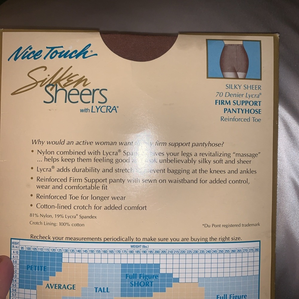 Lot Of 2 Vintage Nice Touch Silken Sheers 70 Denier Lycra Average Nude & Taupe - Picture 3 of 13
